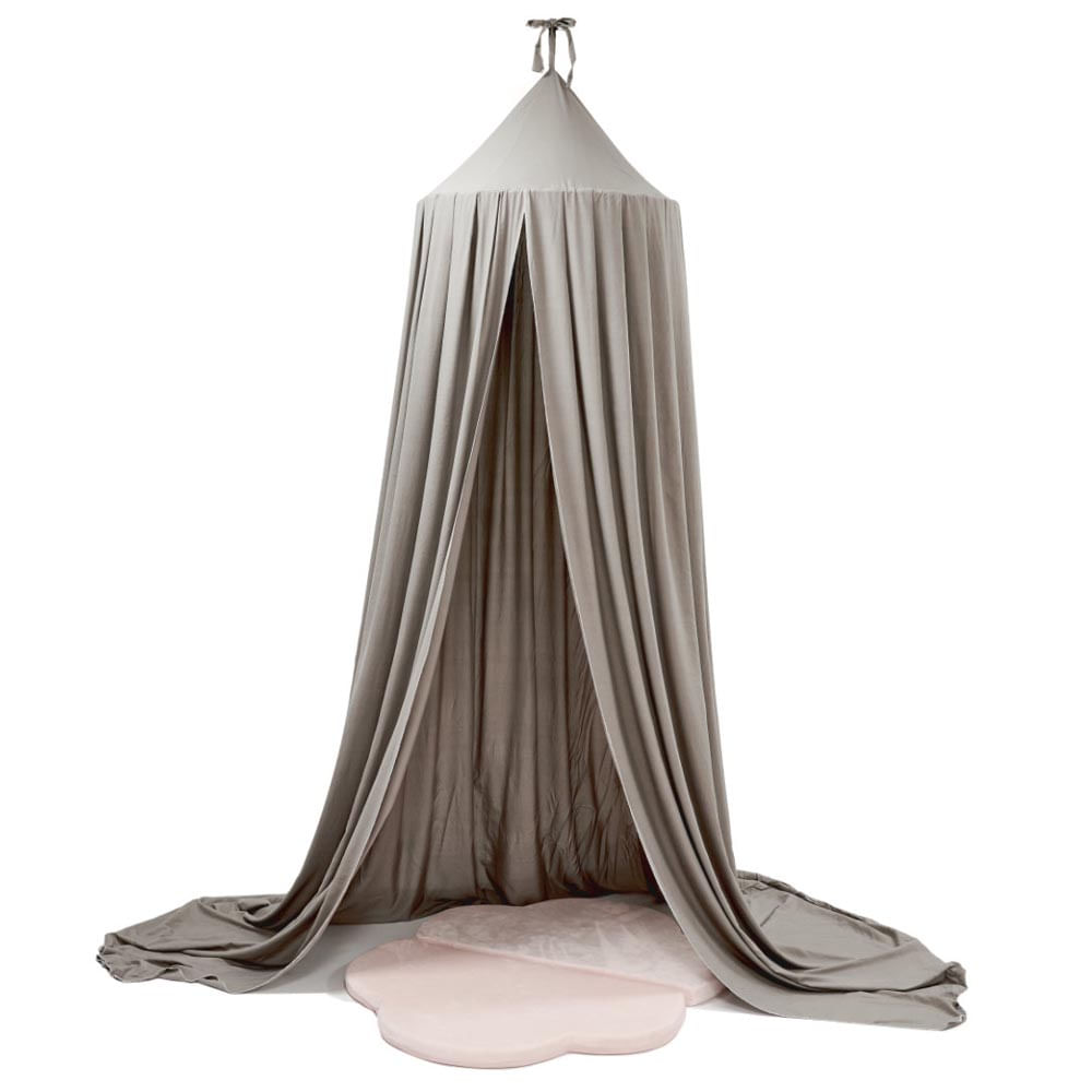 Baldachin suspendat tip cort 70x290 cm, decor camera copii, cu set montaj, gri