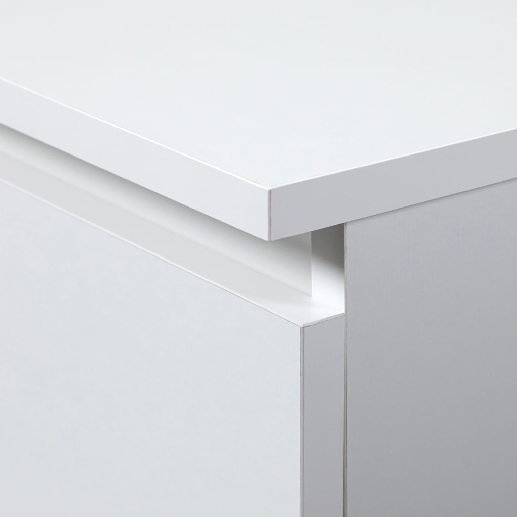 Comoda K160, cu 4 sertare si 2 dulapuri, PAL laminat 16 mm, 160x40x99 cm, alb — imaginea 3
