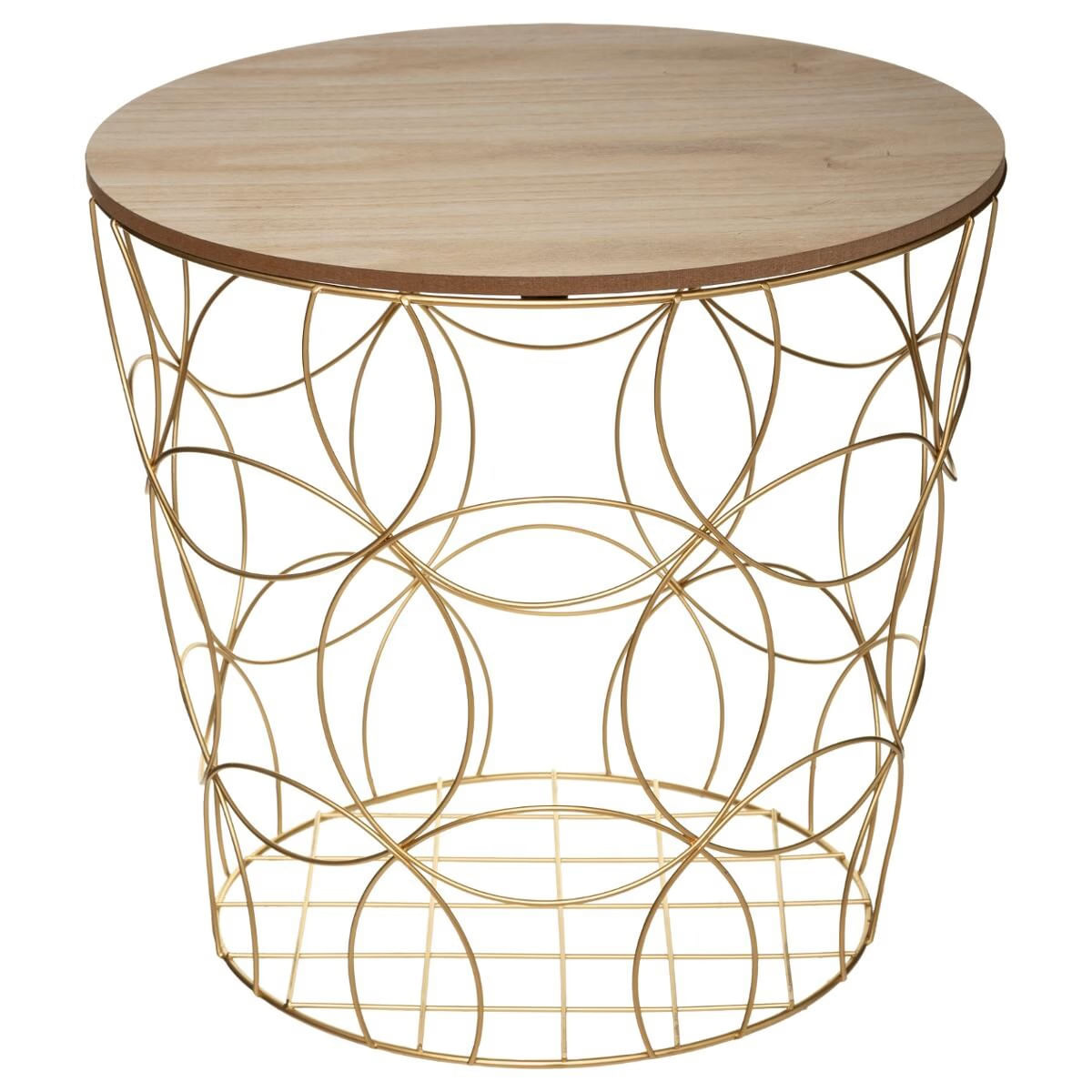 Set 3 masute cafea Atmosphera Kumi, structura metal, diametru 37, 41 si 46 cm, auriu — imaginea 4