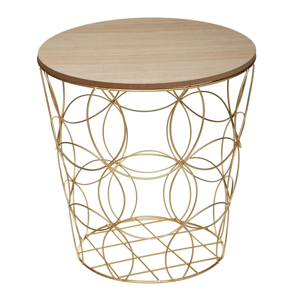 Set 3 masute cafea Atmosphera Kumi, structura metal, diametru 37, 41 si 46 cm, auriu — imaginea 5