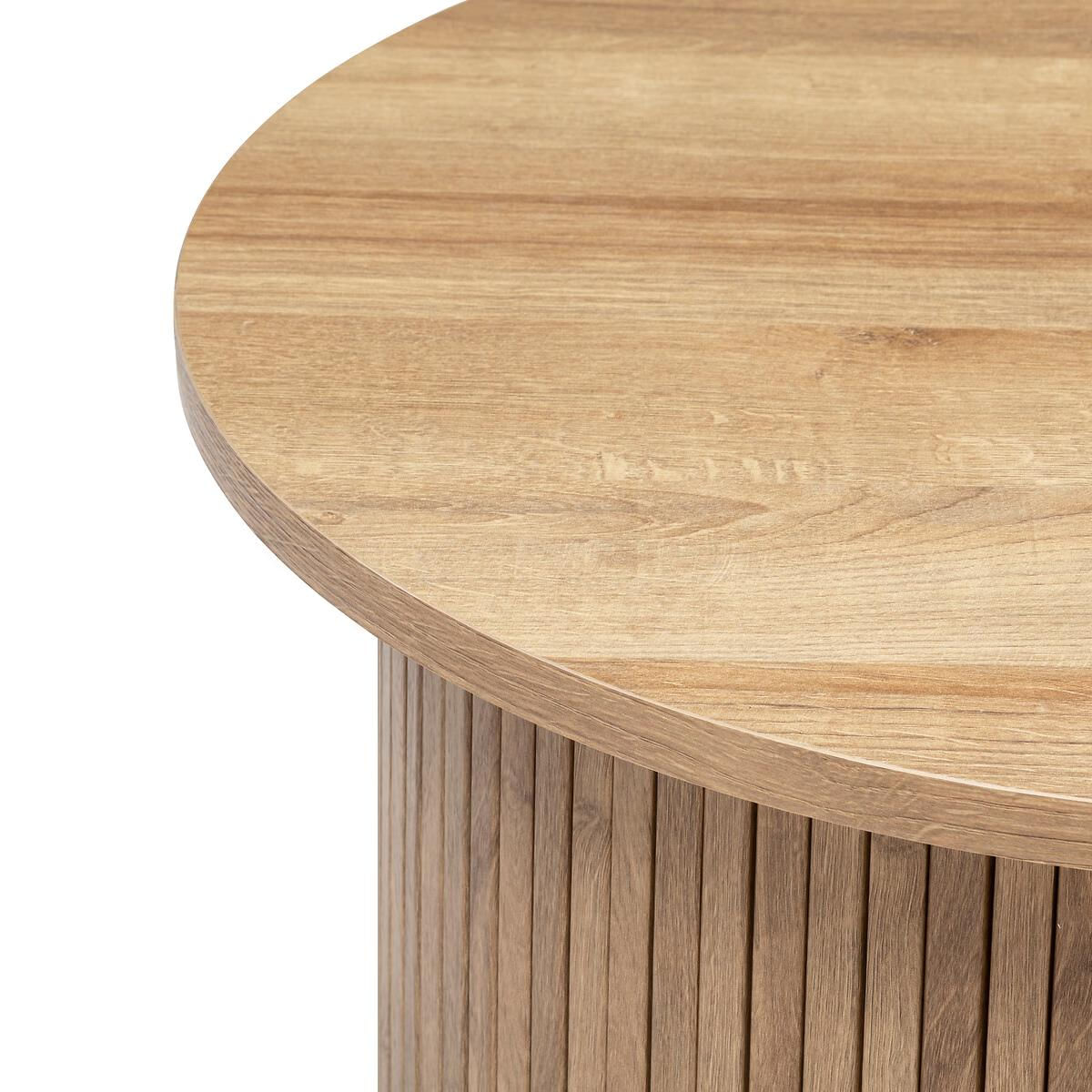 Masa de cafea Atmosphera Createur d'interieur Colva, rotunda 60x45 cm, MDF bej, baza canelata — imaginea 2