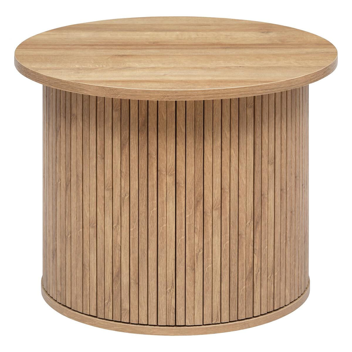Masa de cafea Atmosphera Createur d'interieur Colva, rotunda 60x45 cm, MDF bej, baza canelata — imaginea 4