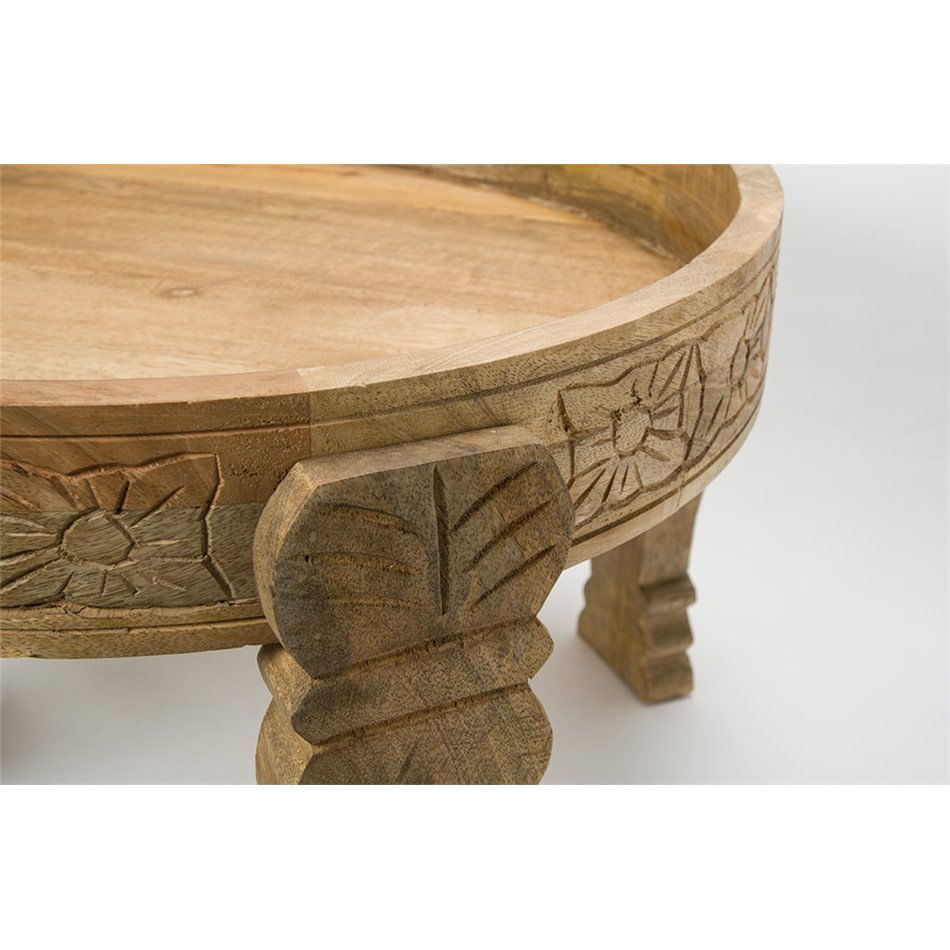 Masuta cafea rotunda Atmosphera Gypsy din lemn masiv de manguier, 51x34 cm, maro — imaginea 2