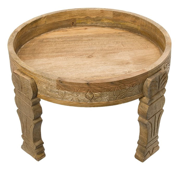 Masuta cafea rotunda Atmosphera Gypsy din lemn masiv de manguier, 51x34 cm, maro — imaginea 3
