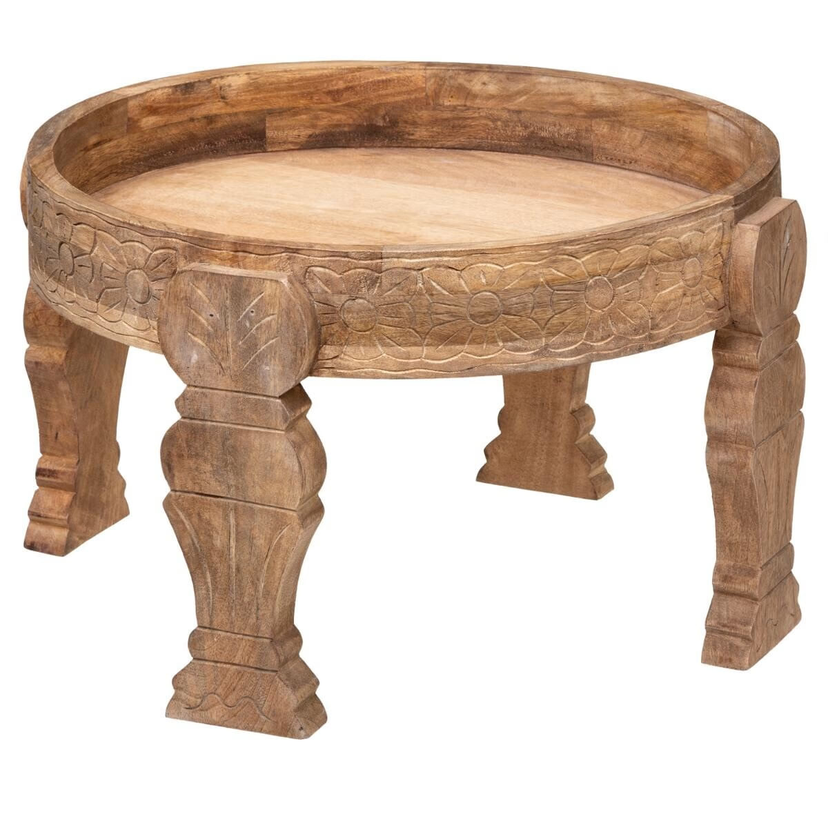 Masuta cafea rotunda Atmosphera Gypsy din lemn masiv de manguier, 51x34 cm, maro — imaginea 7