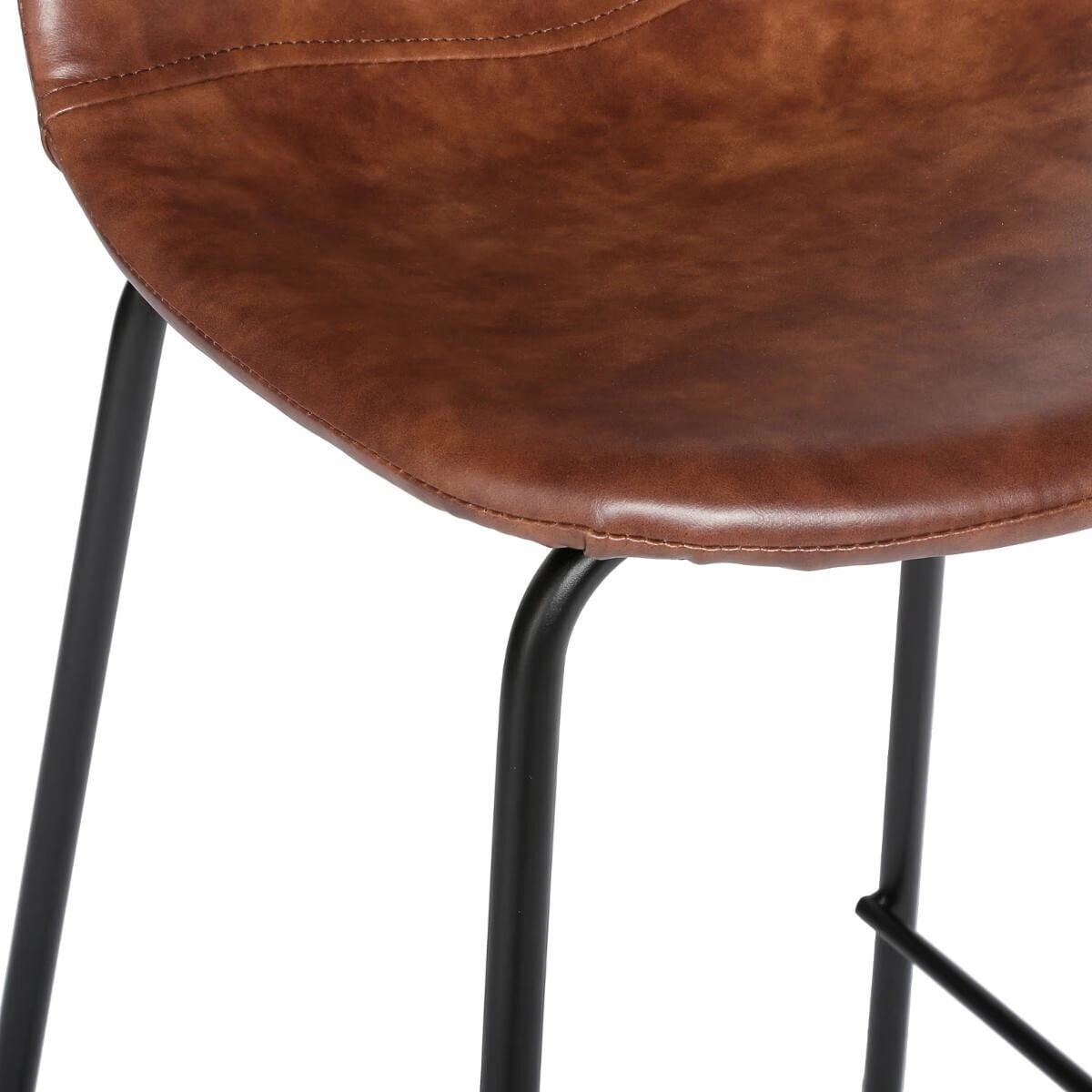 Scaun bar Atmosphera Vladi, cadru metal si lemn, 44x42x95 cm, maro — imaginea 2