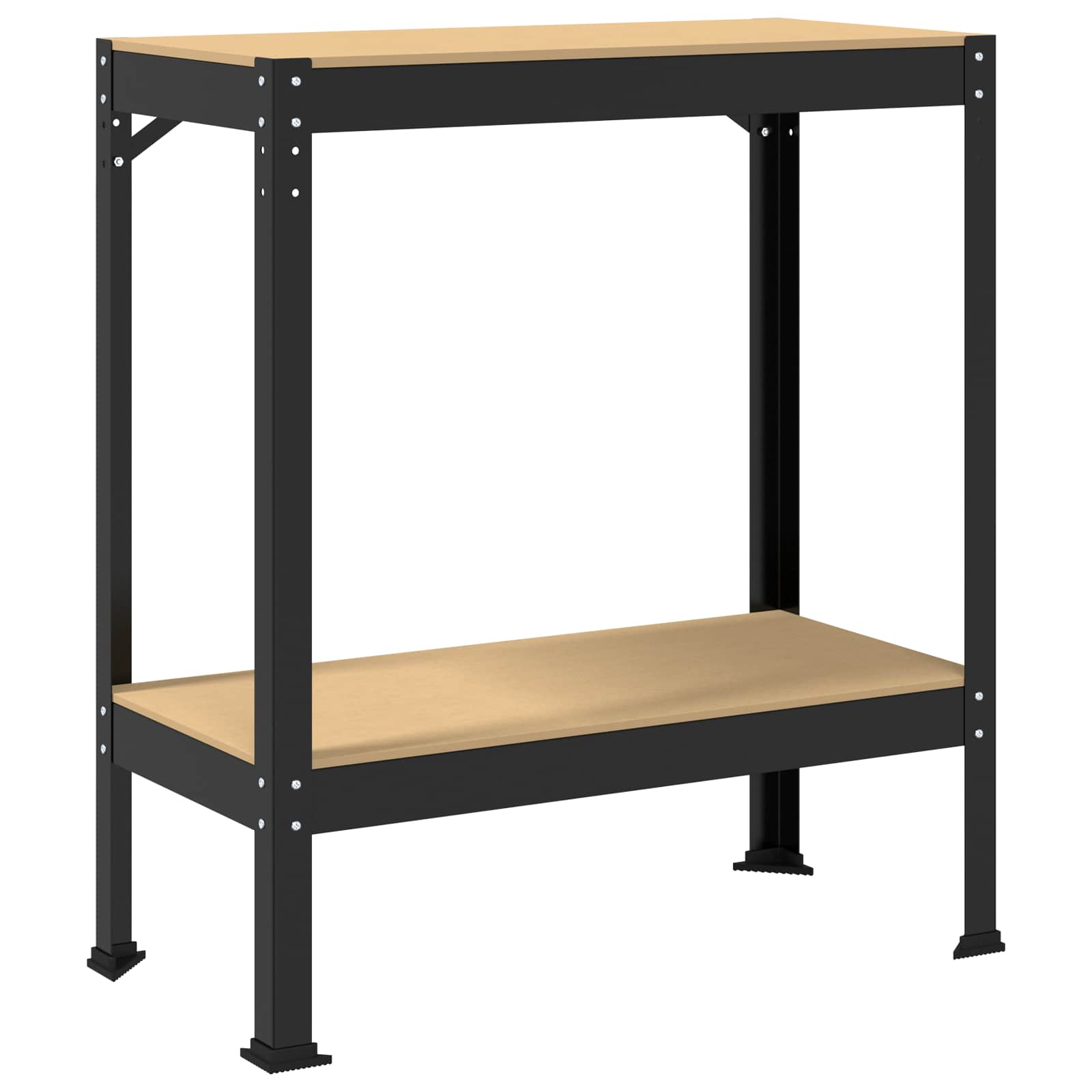 Banci de lucru cu raft Negru 81 x 41 x 145 cm Lemn compozit