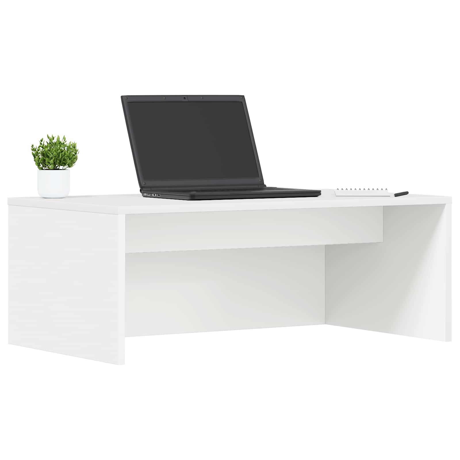 Birou montat pe perete Alb 80 x 45 x 30 cm Lemn compozit — imaginea 3