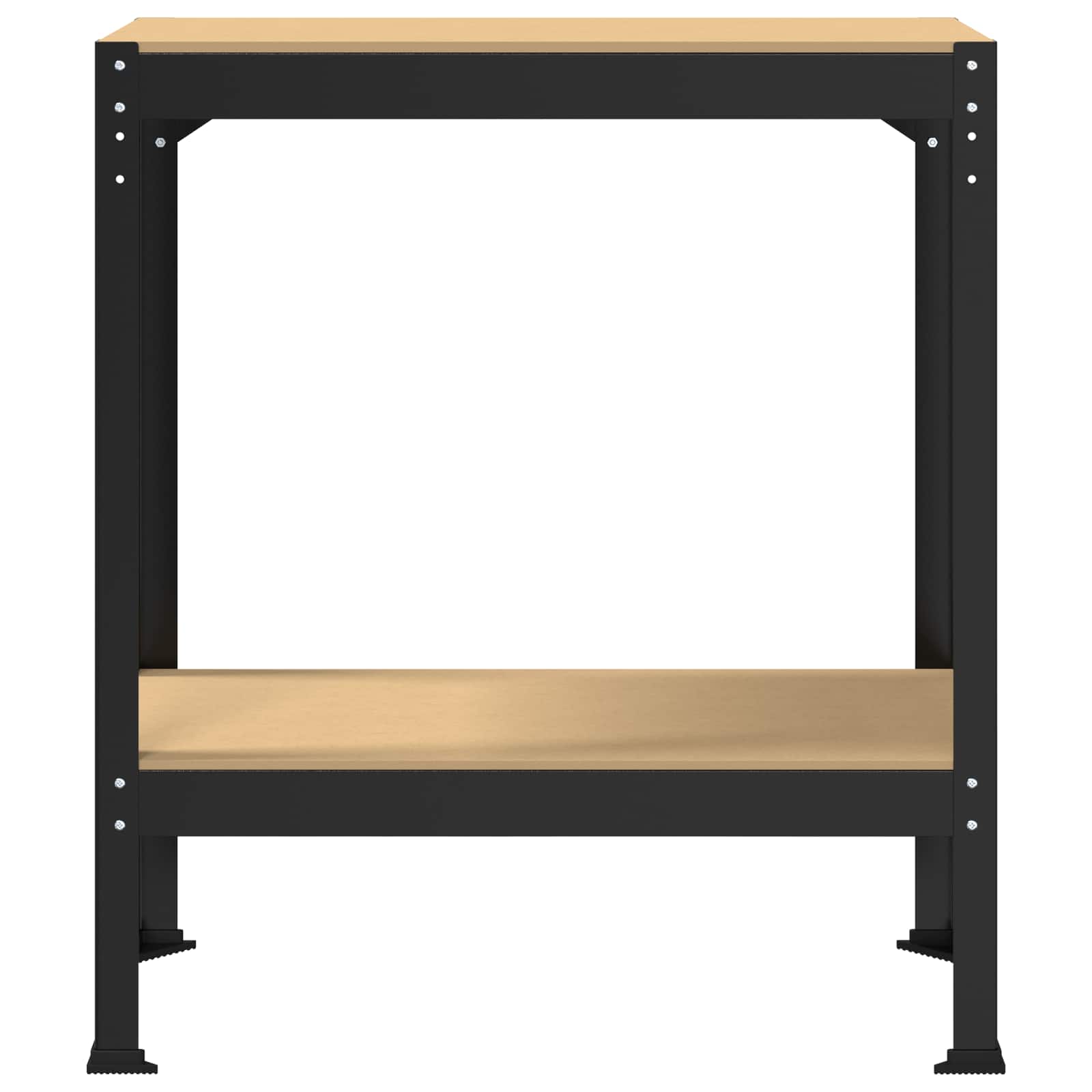 Banci de lucru cu raft Negru 81 x 41 x 145 cm Lemn compozit — imaginea 5