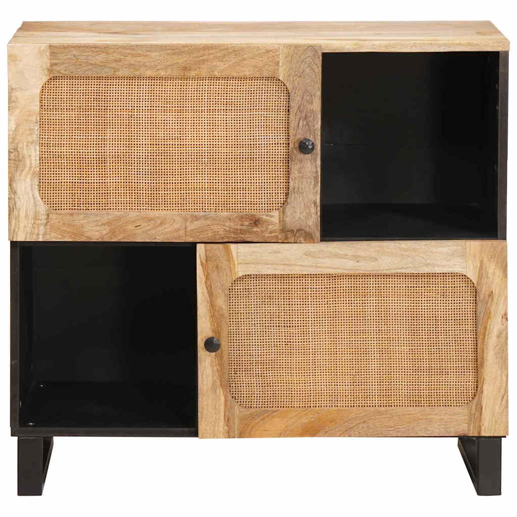 Bufet cu depozitare Maro 80 x 33,5 x 75 cm Lemn de mango solid — imaginea 4