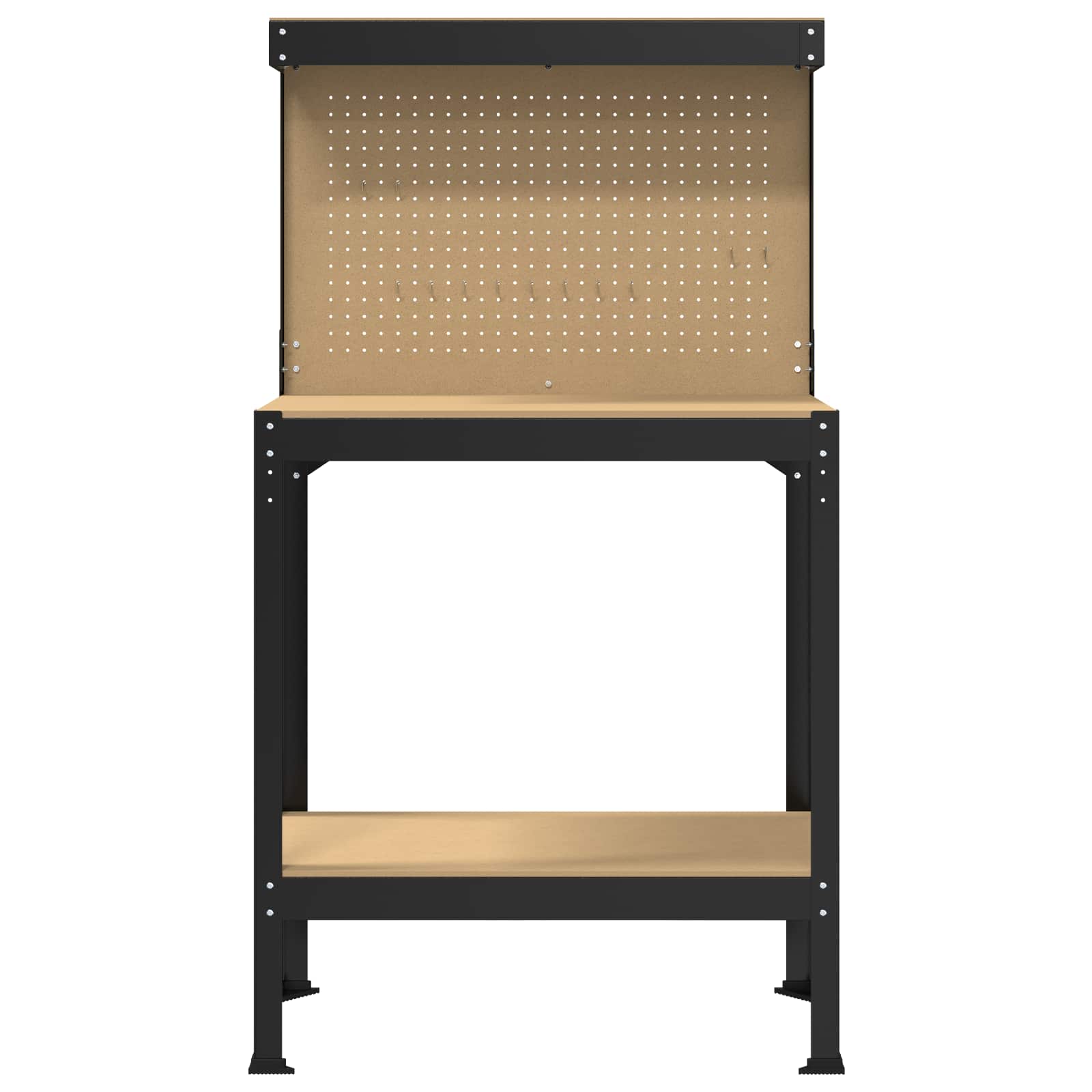 Banci de lucru cu raft Negru 81 x 41 x 145 cm Lemn compozit — imaginea 5