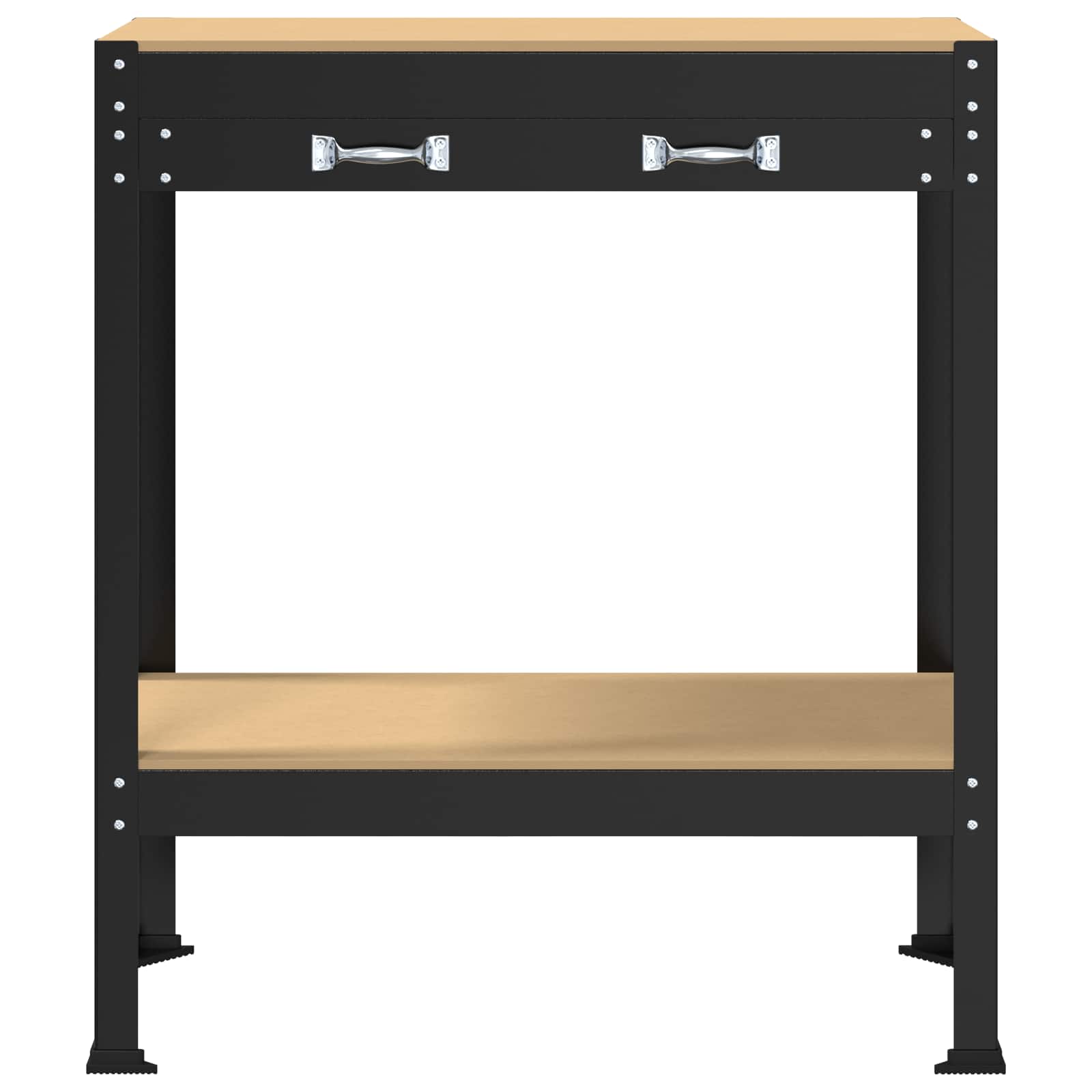 Banci de lucru cu sertar Negru 81 x 41 x 145 cm Lemn compozit — imaginea 6