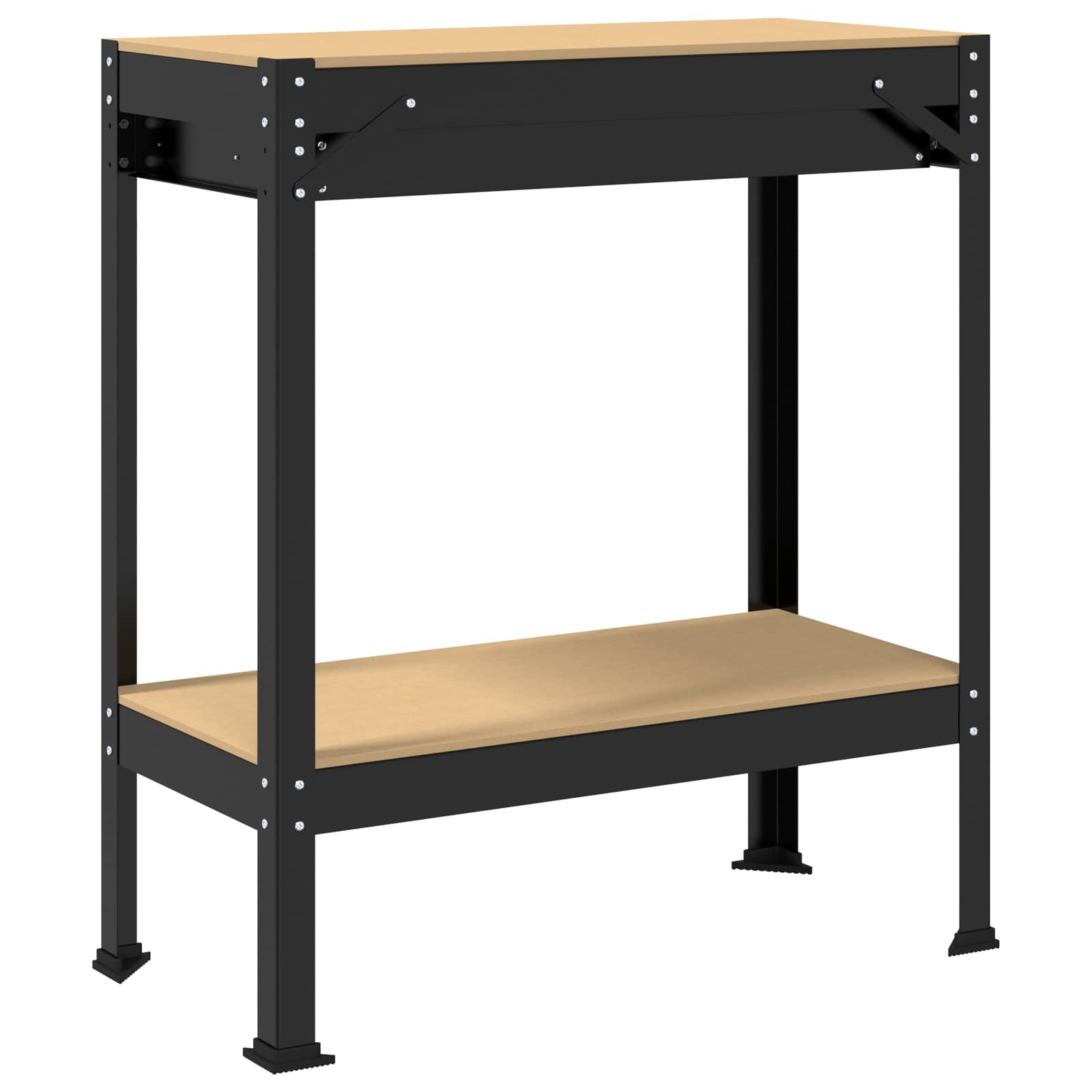 Banci de lucru cu sertar Negru 81 x 41 x 145 cm Lemn compozit — imaginea 8