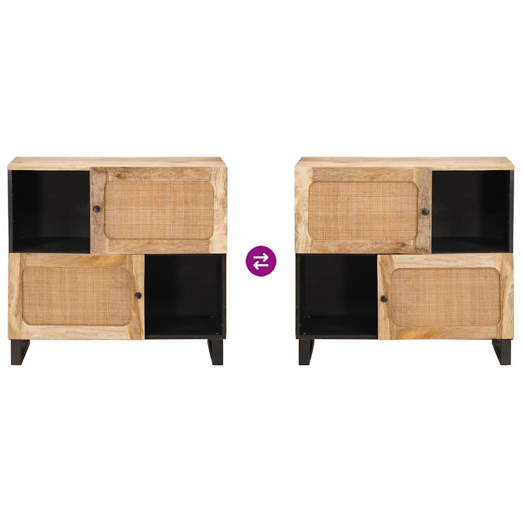 Bufet cu depozitare Maro 80 x 33,5 x 75 cm Lemn de mango solid — imaginea 11