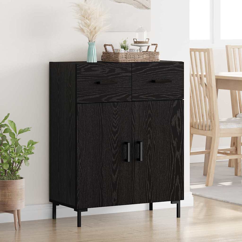 Bufet cu sertar Stejar Negru 69,5 x 34 x 90 cm Lemn compozit — imaginea 2