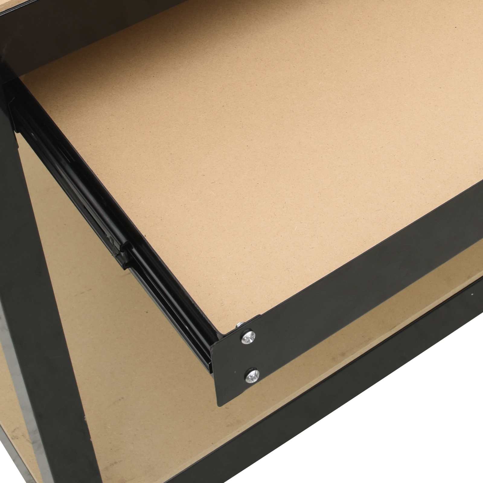 Banci de lucru cu sertar Negru 81 x 41 x 145 cm Lemn compozit — imaginea 10