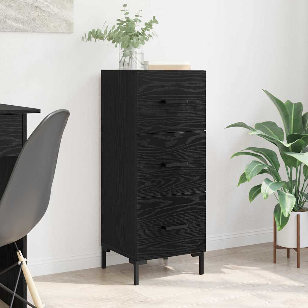 Bufet cu sertar Stejar Negru 34,5 x 34 x 90 cm Lemn compozit — imaginea 2
