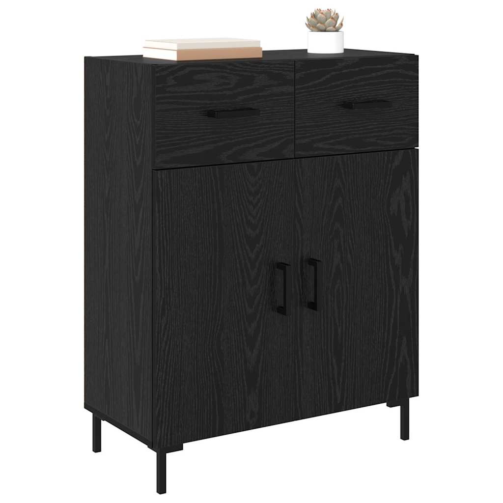 Bufet cu sertar Stejar Negru 69,5 x 34 x 90 cm Lemn compozit — imaginea 4