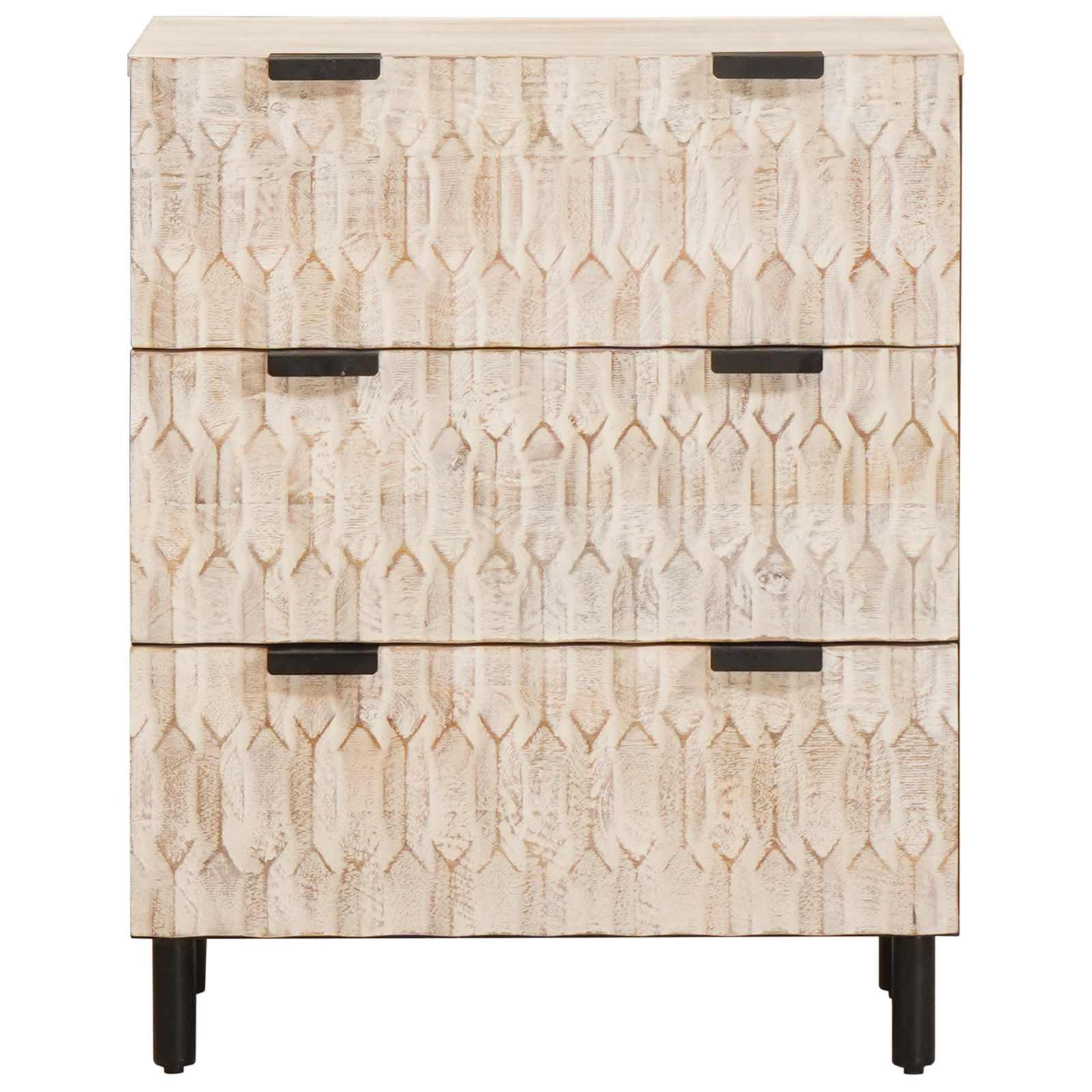Bufet Finisaj Alb Spalat 60 x 33,5 x 75 cm Lemn de mango solid — imaginea 3
