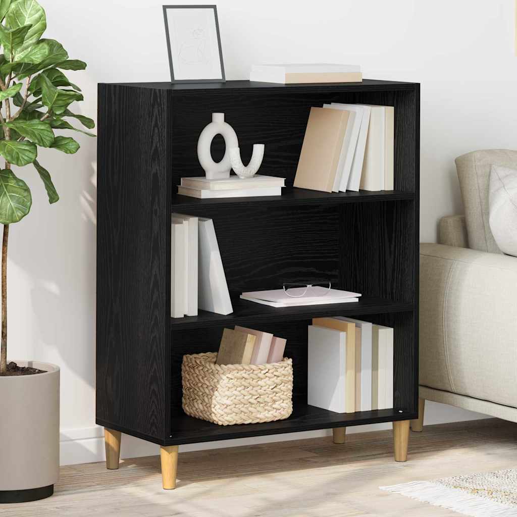 Bufet Stejar Negru 69,5 x 32,5 x 90 cm Lemn compozit — imaginea 2