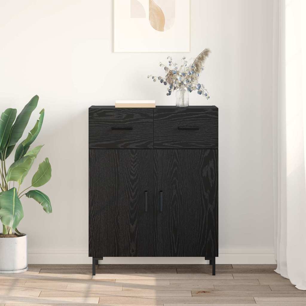 Bufet cu sertar Stejar Negru 69,5 x 34 x 90 cm Lemn compozit — imaginea 5
