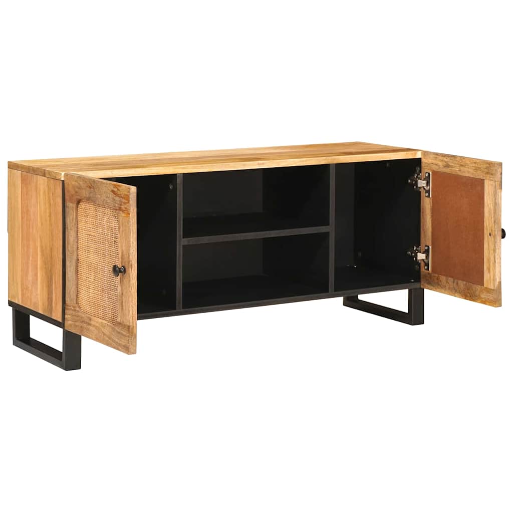 Cabinet TV cu raft Maro 105 x 33,5 x 46 cm Lemn de mango solid — imaginea 3