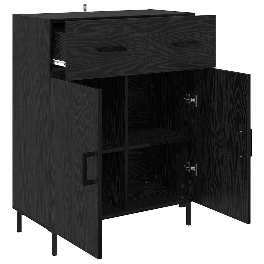 Bufet cu sertar Stejar Negru 69,5 x 34 x 90 cm Lemn compozit — imaginea 6