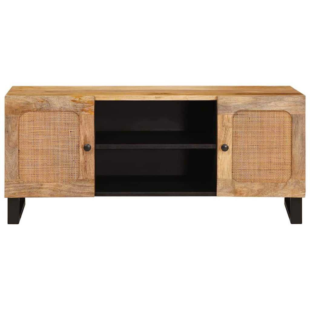 Cabinet TV cu raft Maro 105 x 33,5 x 46 cm Lemn de mango solid — imaginea 4