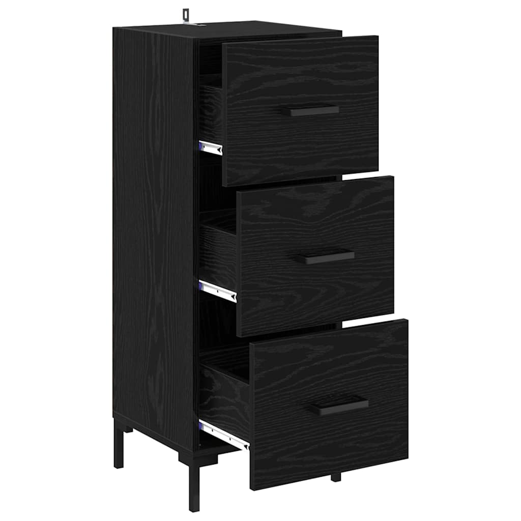 Bufet cu sertar Stejar Negru 34,5 x 34 x 90 cm Lemn compozit — imaginea 6