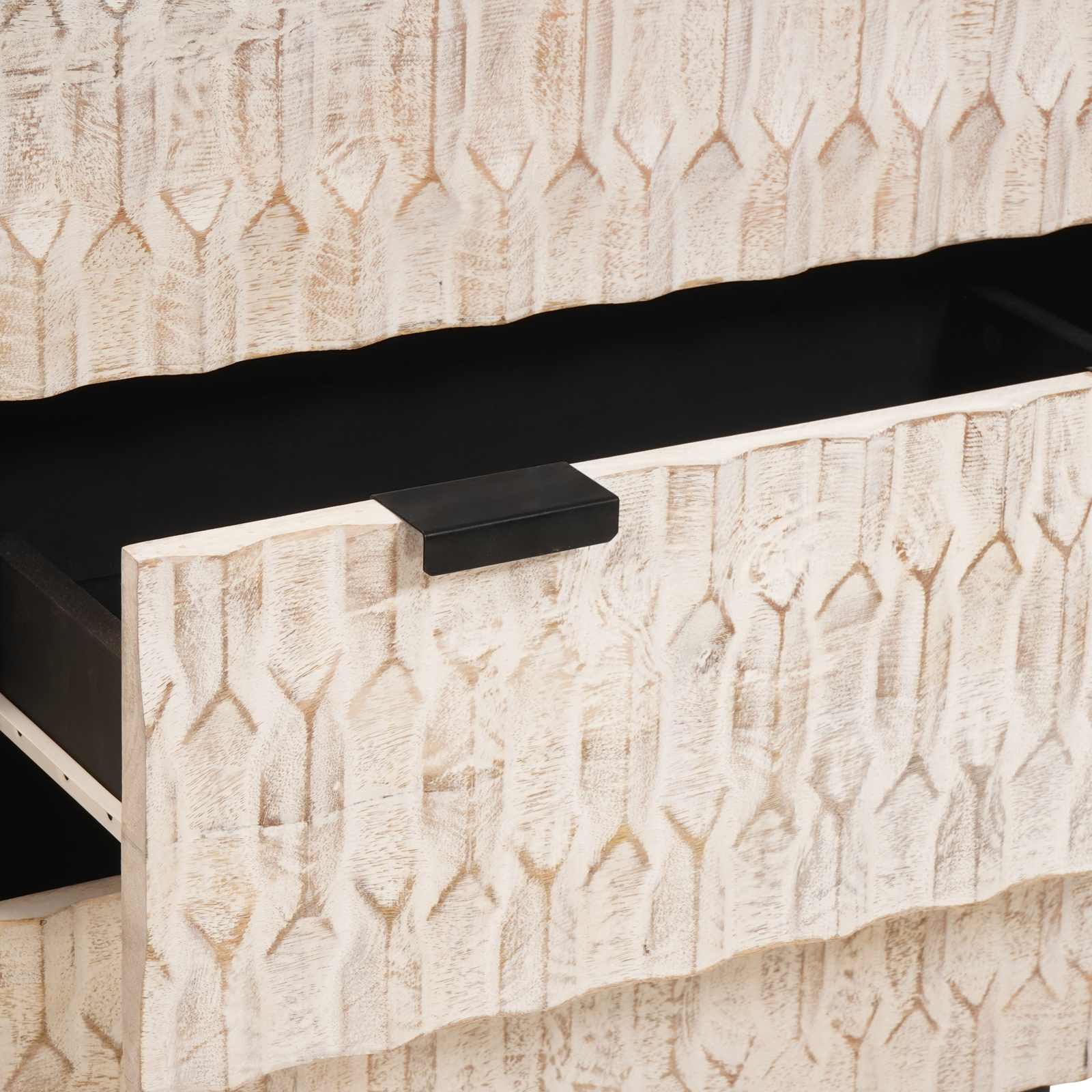 Bufet Finisaj Alb Spalat 60 x 33,5 x 75 cm Lemn de mango solid — imaginea 7