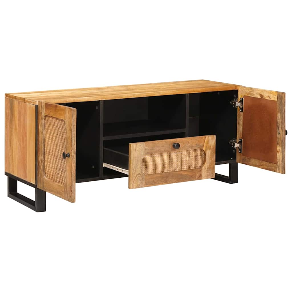 Cabinet TV cu usa Maro 105 x 33,5 x 46 cm Lemn de mango solid — imaginea 3