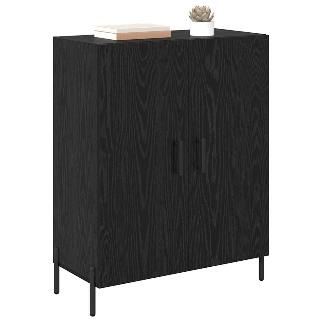 Bufet Stejar Negru 69,5 x 34 x 90 cm Lemn compozit — imaginea 4