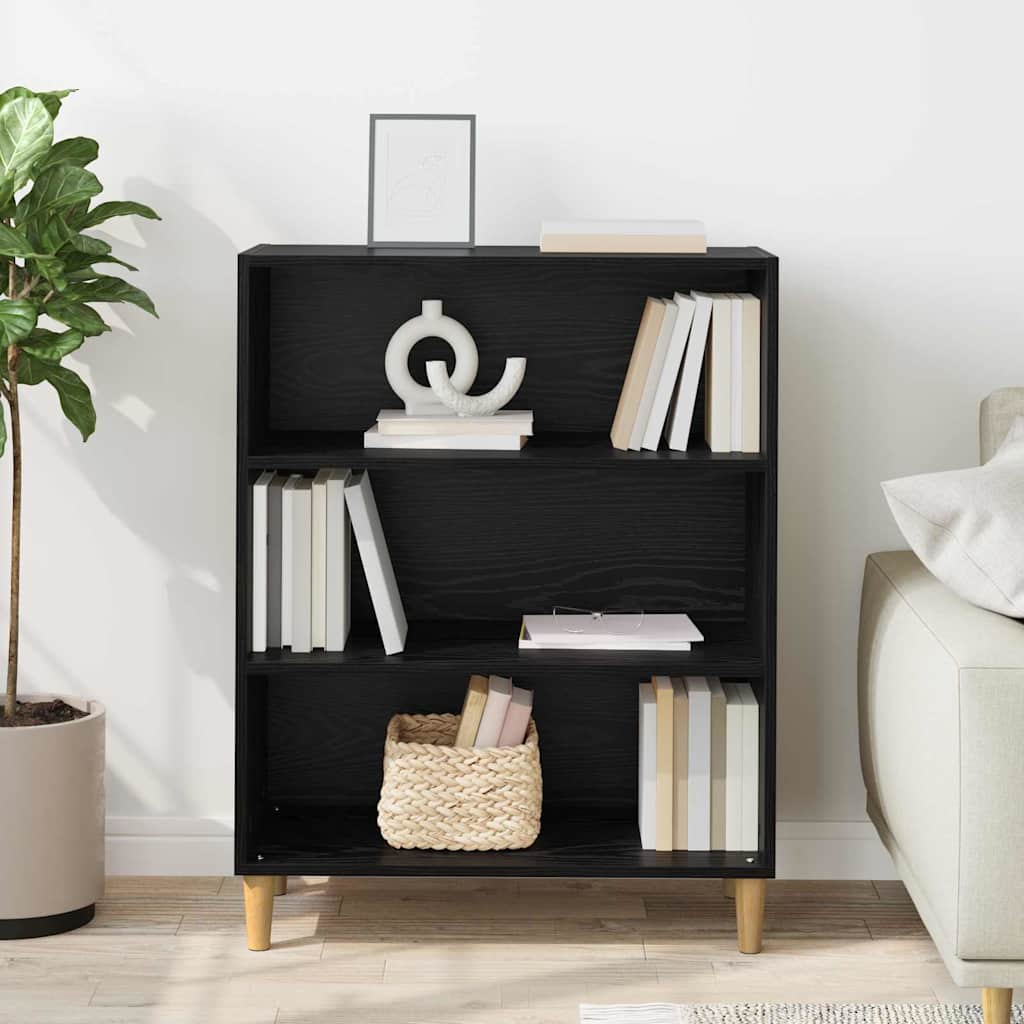 Bufet Stejar Negru 69,5 x 32,5 x 90 cm Lemn compozit — imaginea 5