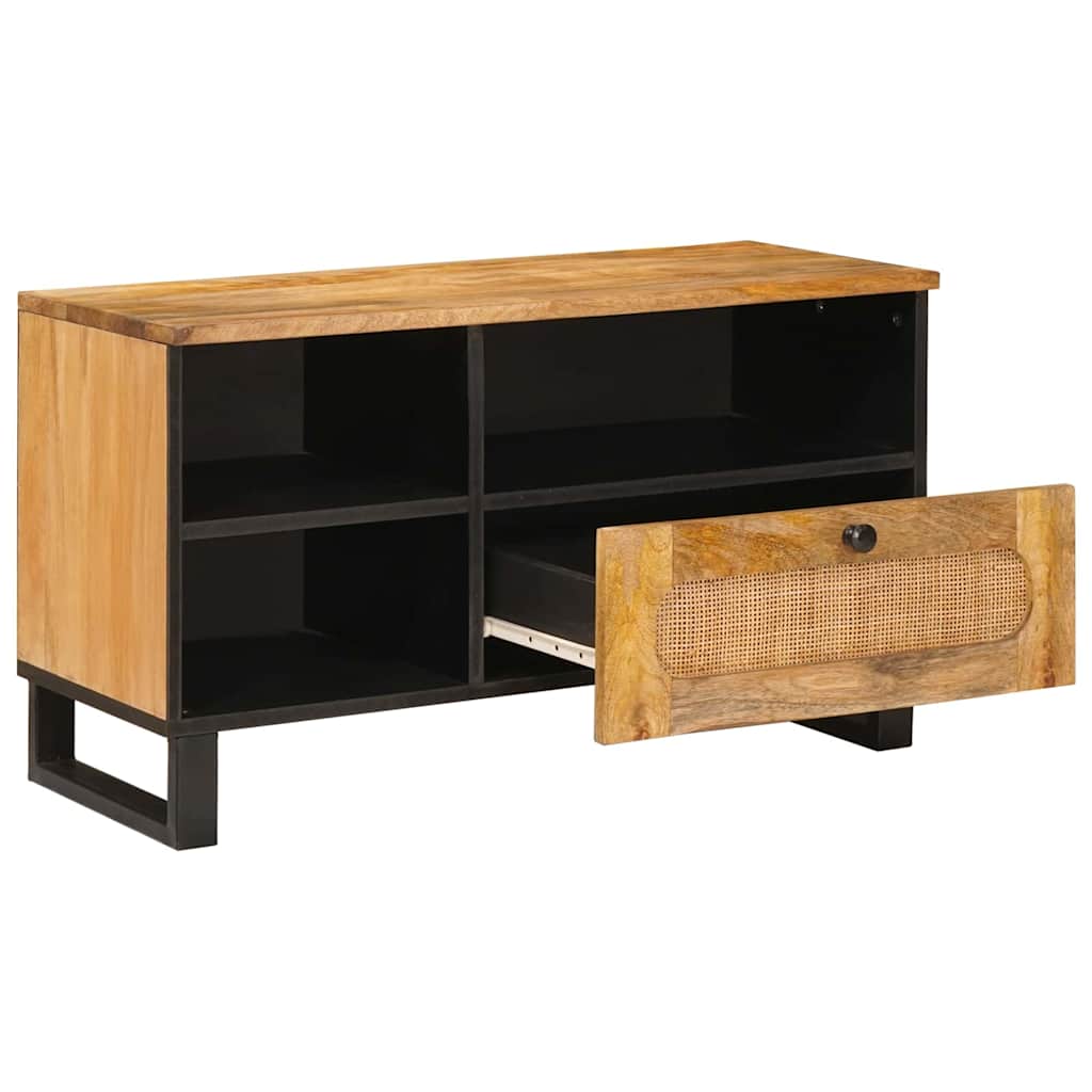 Cabinet TV cu sertar Maro 80 x 33,5 x 46 cm Lemn de mango solid — imaginea 3