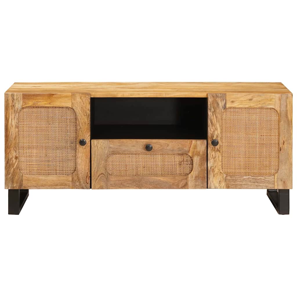 Cabinet TV cu usa Maro 105 x 33,5 x 46 cm Lemn de mango solid — imaginea 4