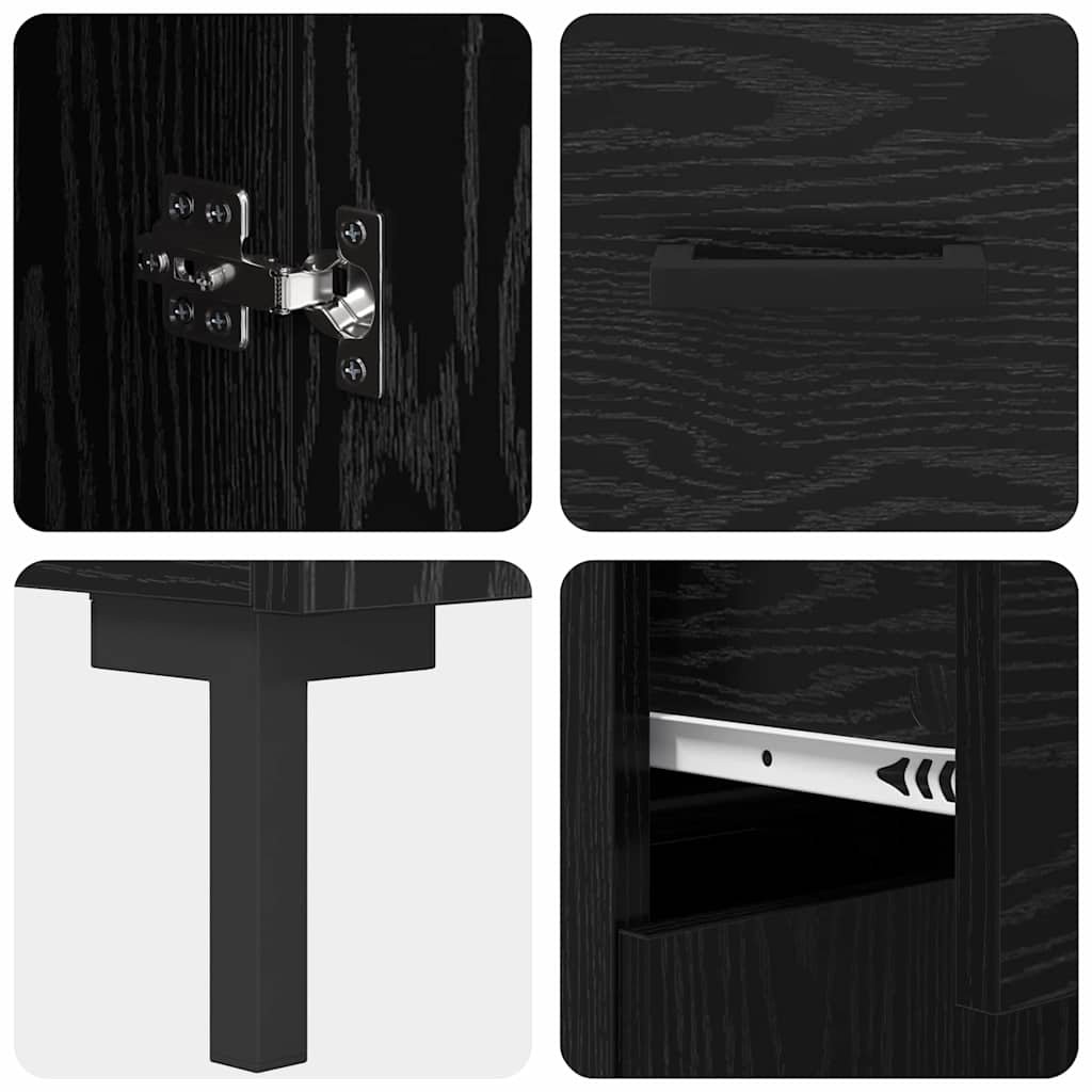Bufet cu sertar Stejar Negru 69,5 x 34 x 90 cm Lemn compozit — imaginea 10