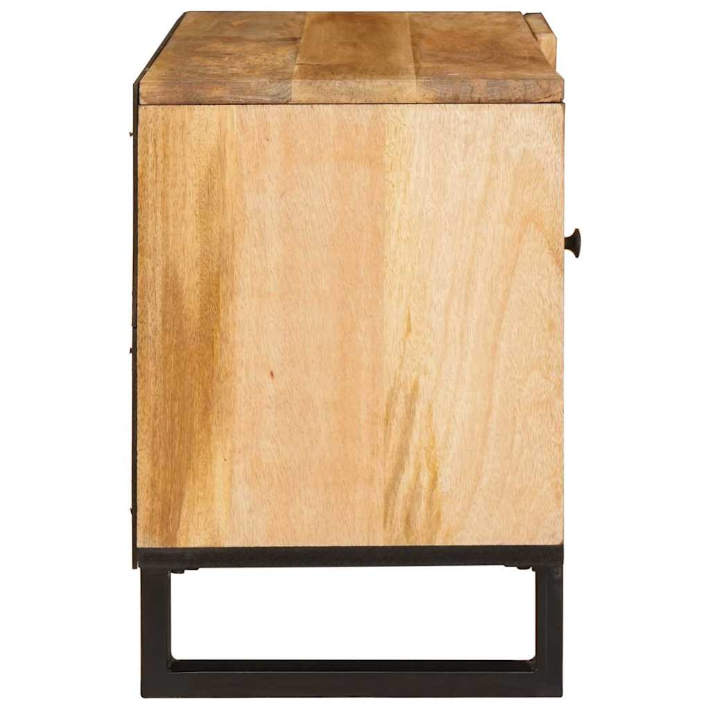 Cabinet TV cu usa Maro 80 x 31,5 x 46 cm Lemn de mango solid — imaginea 5