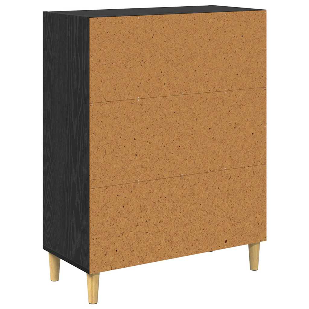 Bufet Stejar Negru 69,5 x 32,5 x 90 cm Lemn compozit — imaginea 8
