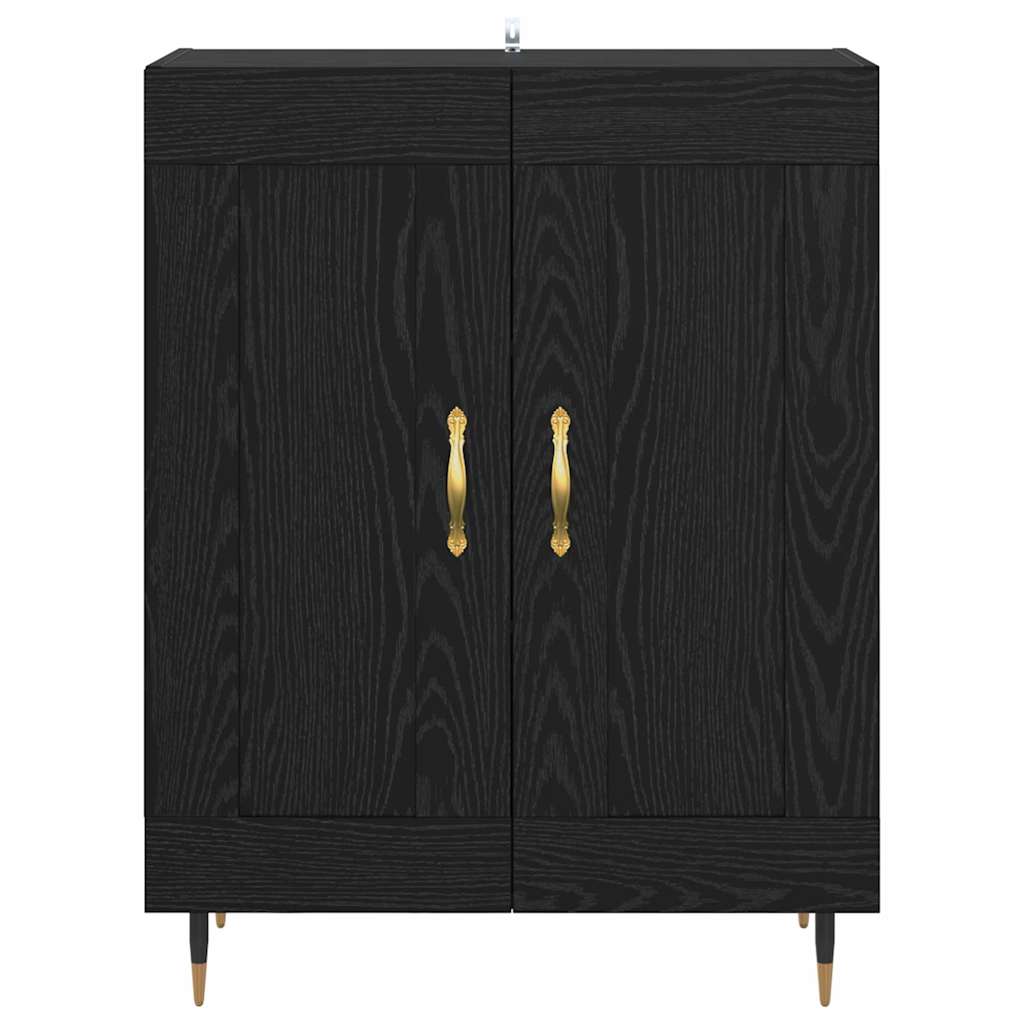 Bufet Stejar Negru 69,5 x 34 x 90 cm Lemn compozit — imaginea 7