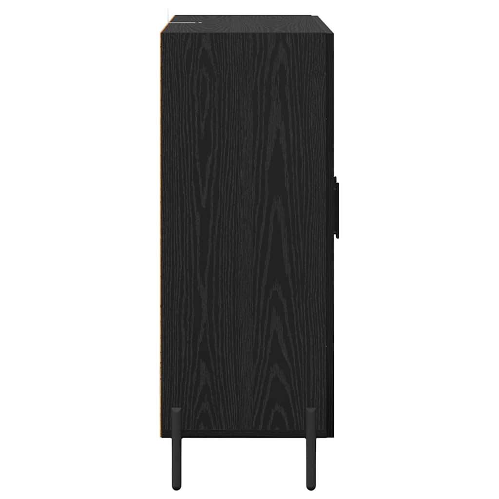 Bufet Stejar Negru 69,5 x 34 x 90 cm Lemn compozit — imaginea 8