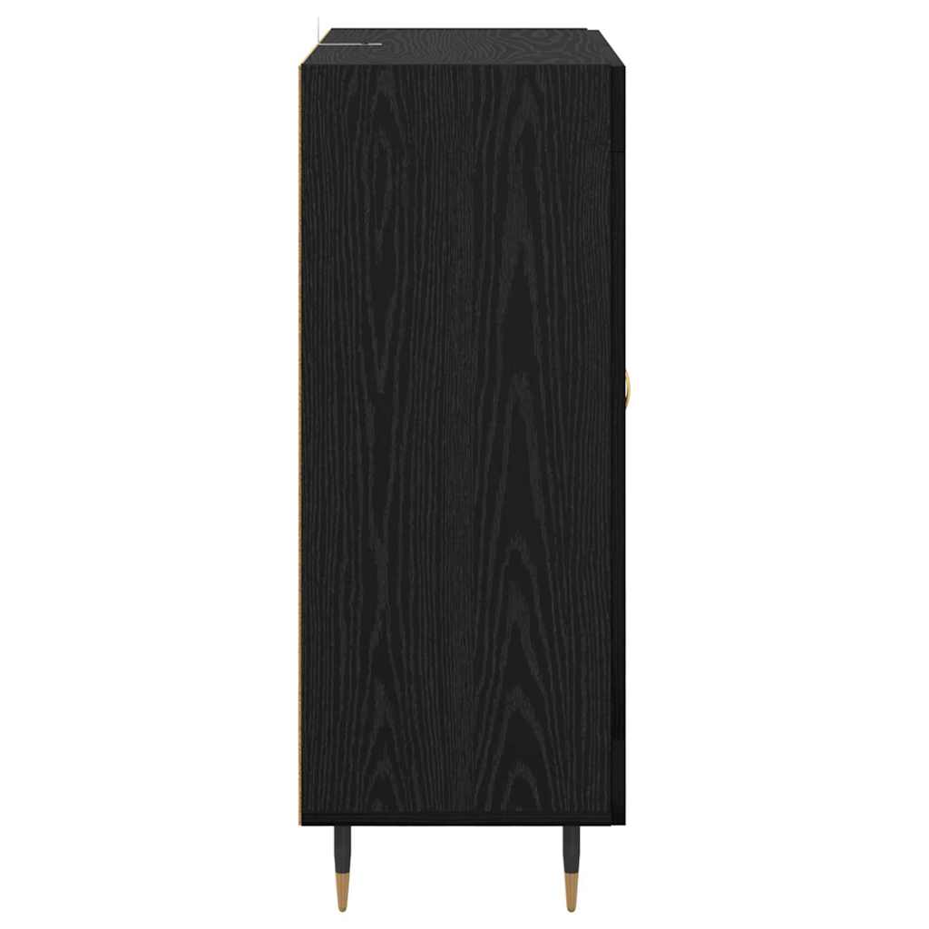 Bufet Stejar Negru 69,5 x 34 x 90 cm Lemn compozit — imaginea 8