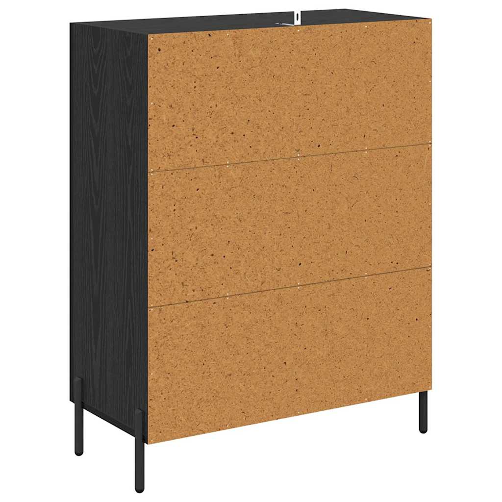 Bufet Stejar Negru 69,5 x 34 x 90 cm Lemn compozit — imaginea 9
