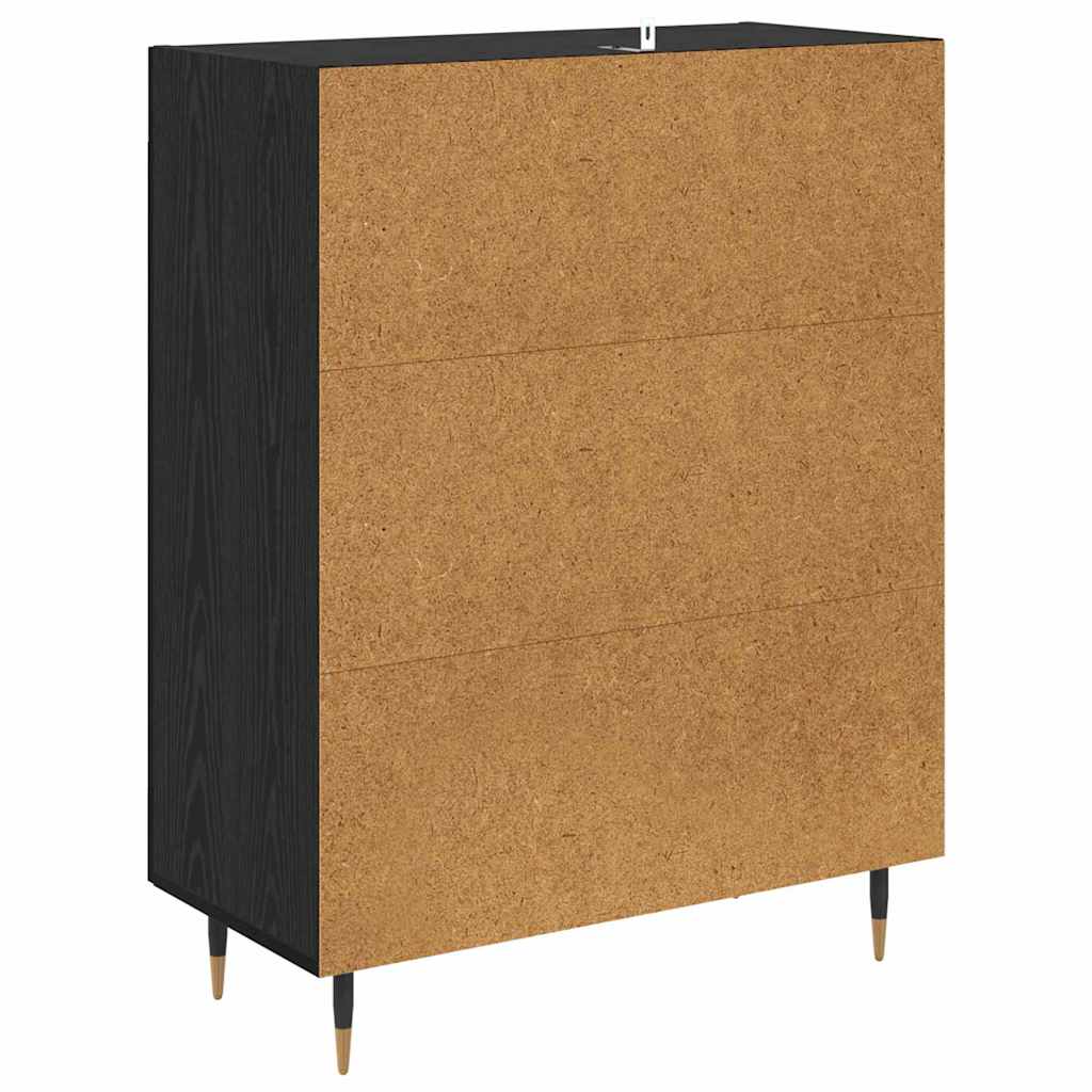 Bufet Stejar Negru 69,5 x 34 x 90 cm Lemn compozit — imaginea 9