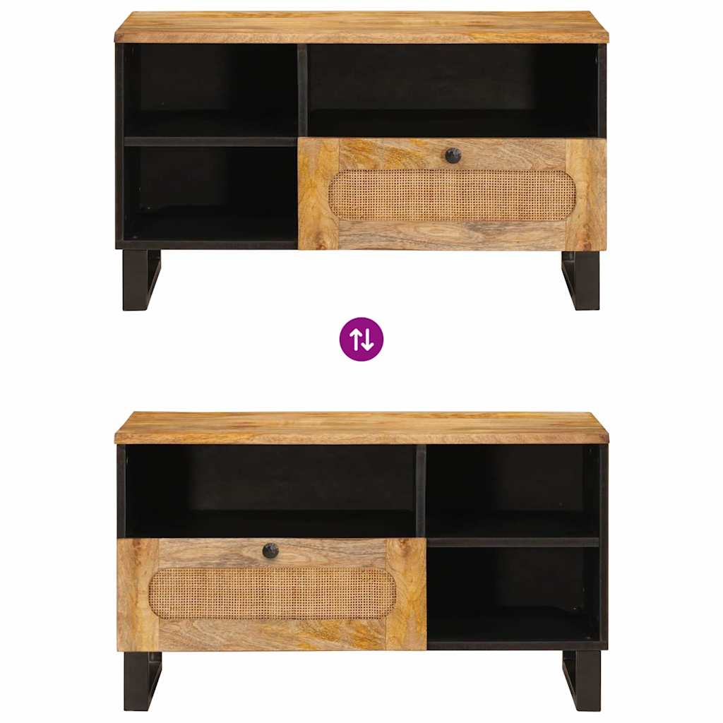 Cabinet TV cu sertar Maro 80 x 33,5 x 46 cm Lemn de mango solid — imaginea 11