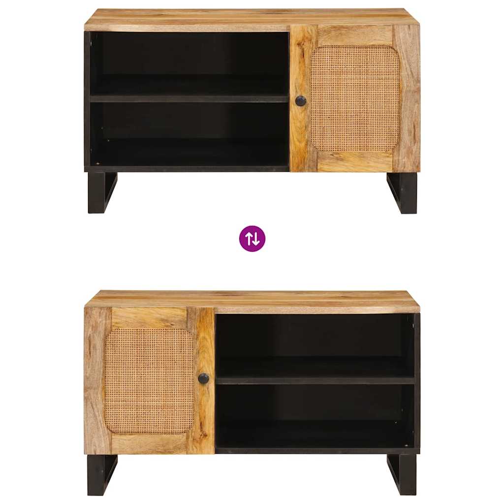 Cabinet TV cu usa Maro 80 x 31,5 x 46 cm Lemn de mango solid — imaginea 11
