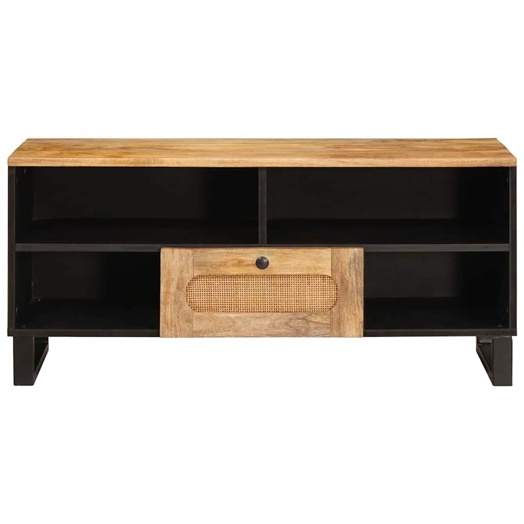 Cabinet TV cu raft Maro 100 x 33,5 x 46 cm Lemn de mango solid — imaginea 4