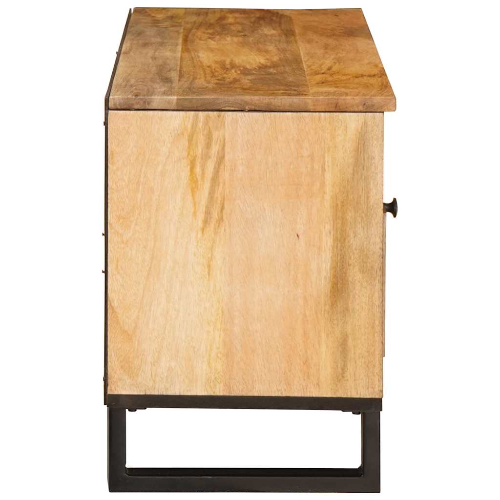 Cabinet TV cu raft Maro 100 x 33,5 x 46 cm Lemn de mango solid — imaginea 5