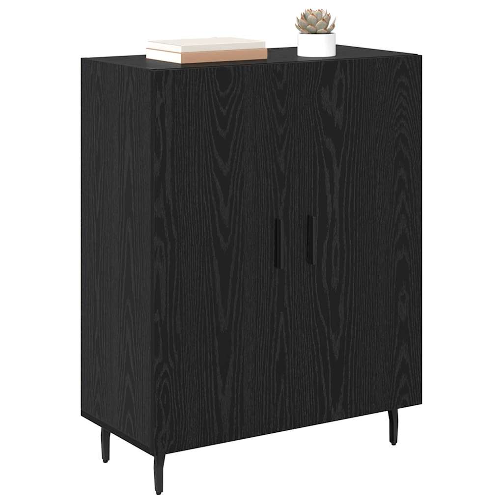 Bufet Stejar Negru 69,5 x 34 x 90 cm Lemn compozit — imaginea 4