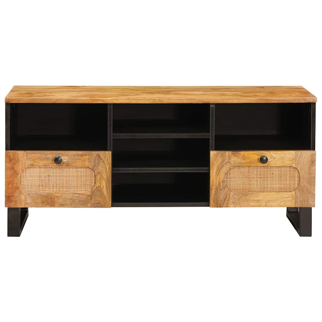 Cabinet TV cu raft Maro 100 x 33,5 x 46 cm Lemn de mango solid — imaginea 4