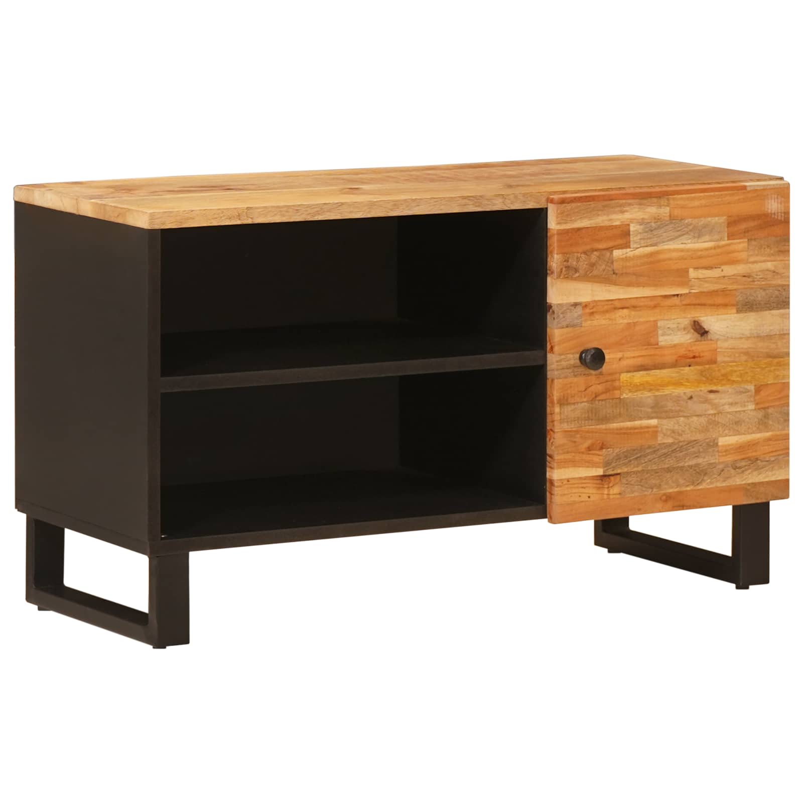 Cabinet TV cu raft Maro 80 x 31,5 x 46 cm Lemn de mango solid — imaginea 2